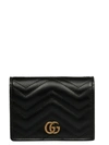 Gucci Gg 2.0 Matelasse Leather Card Case On A Chain In Nero