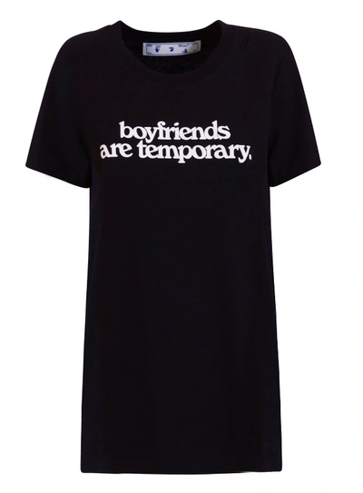 Off-white "boyfriends Are Temporary" T-shirt In Nero