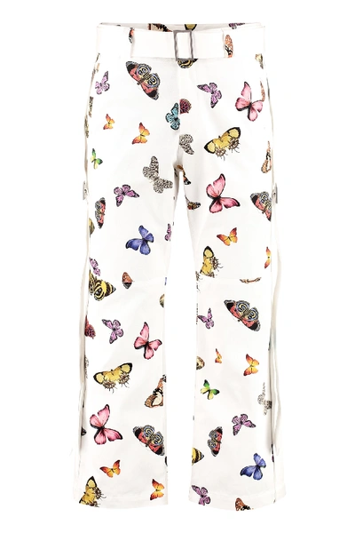 Palm Angels Printed Cotton Trousers In White