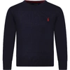 RALPH LAUREN BLUE SWEATER FOR KIDS WITH PONY LOGO,799887002