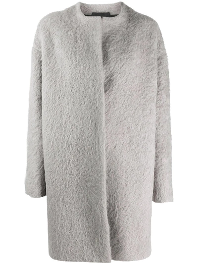 Giambattista Valli Single Breasted Midi Coat In Grey