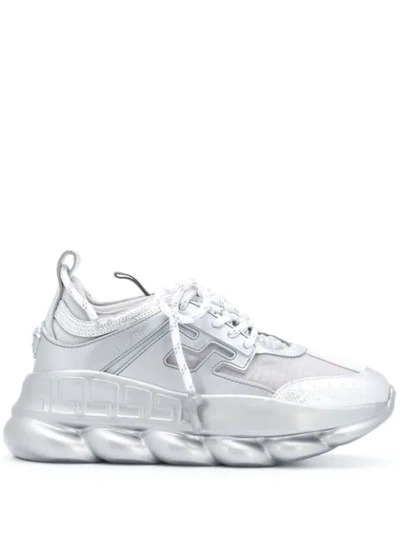 Versace Chain Reaction Low-top Trainers In White,silver