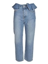 MSGM LIGHT BLUE JEANS WITH FLOUNCE