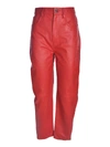 Attico High-waisted Tapered Trousers In Red
