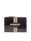 BURBERRY CLUTCH BAG IN BLACK WITH LOGO PRINT