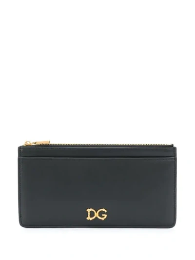 Dolce & Gabbana Baroque Dg Rectangle Cardholder In Black