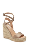 VALENTINO GARAVANI ROCKSTUD DOUBLE STRAP ESPADRILLE WEDGE SANDAL,UW2S0Y71VTO