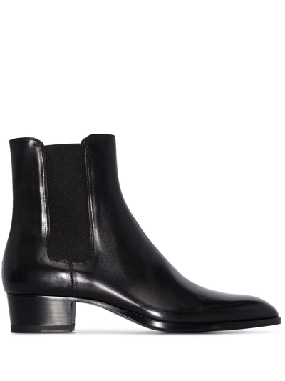 Saint Laurent Black Wyatt 40 Boots In Nero