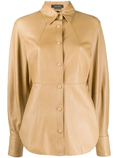 Isabel Marant Xiao Lambskin Shirt In Neutrals