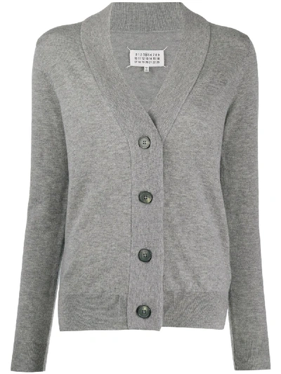 Maison Margiela Button-up Wool Cardigan In Grey