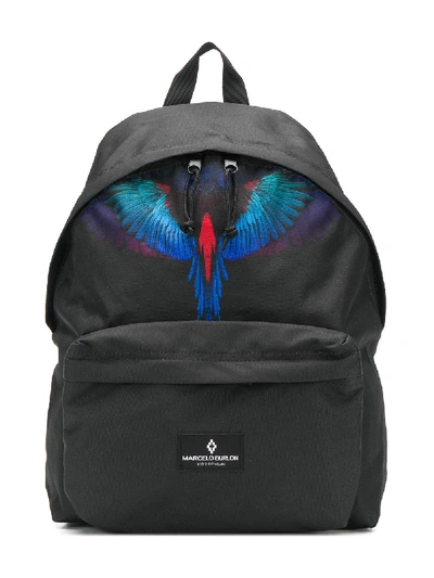 Marcelo Burlon County Of Milan Kids' Bird Wing Printed Backpack In Black