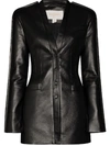 MATERIEL BUTTON-DOWN LEATHER EFFECT JACKET