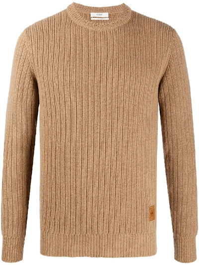 Bally Ribbed Crew-neck Jumper In Neutrals