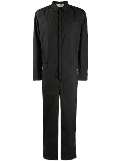 Maison Flaneur Zipped Jumpsuit In Black