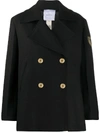 PATOU LOGO-EMBROIDERED WOOL PEACOAT