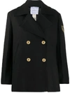 Patou Double Breasted Coat In Black