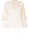 RENLI SU RUFFLE FRONT BLOUSE