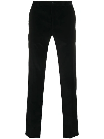 Etro Mid-rise Straight Leg Corduroy Trousers In Black
