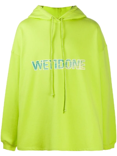 We11 Done We11done Logo Printed Oversized Hoodie In Green