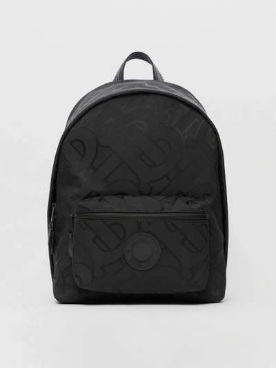 Burberry Monogram Jacquard Backpack In Black