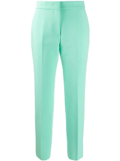 Msgm Green Polyester Pants In Blue
