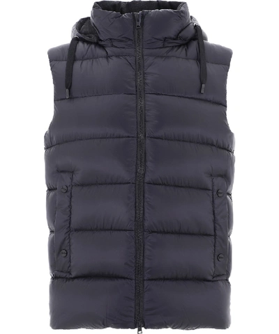 Herno Blue Nylon Vest In Grey