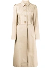 Nina Ricci Pleated Detail Flared Single-breasted Coat In Neutrals