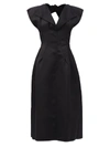 MAISON RABIH KAYROUZ BLACK DOUBLE SATIN DRESS,5E3BED42-C7CD-6D44-D1D2-EC2FDD8EB910