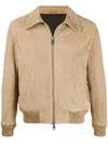 AMI ALEXANDRE MATTIUSSI ZIPPED CLASSIC SUEDE JACKET,61B367DC-B150-E1B3-097C-34B6E824B401