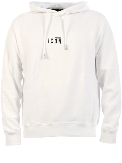 Dsquared2 Cotton Sweatshirt With Logo Icon Print In White