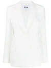 Msgm Single Breasted Blazer In White