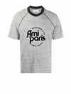 AMI ALEXANDRE MATTIUSSI GREY 'PARIS' LOGO T-SHIRT,7AB110AB-5A12-1BED-ED88-E17E3879EC0D