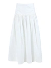 CO WHITE RUCHED MIDI SKIRT,8C735EF5-49A1-32FF-49FF-8A182E5D100C