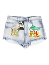 LOEWE PAULA'S IBIZA PATCHWORK DENIM SHORTS,90180AA4-4F09-4E58-D617-693348F4084A