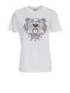 KENZO WHITE T-SHIRT 'TIGER' EMBROIDERED,EF9CE9D6-4F72-1150-F229-24F1184ED8AC