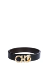 Ferragamo Black Leather Belt In Black