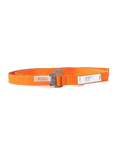 Heron Preston 40mm Reflective Logo Tech Webbing Belt In Orange