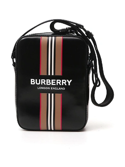 Burberry Shoulder Bag In Black With Logo Print
