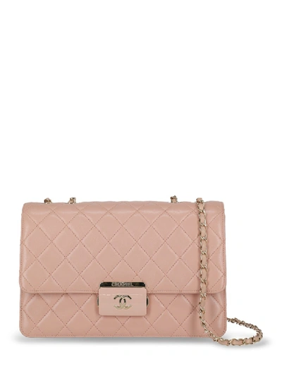 Pre-owned Chanel Quilted Leather Shoulder Bag In Pink