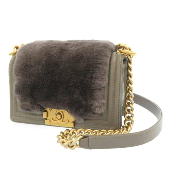 chanel fur flap bag