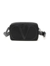 Valentino V Nylon Mini Cross Body Bag In Black