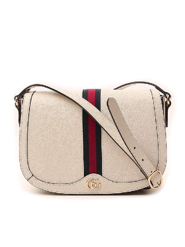 Gucci Ophidia White Leather Shoulder Bag In Neutrals | ModeSens