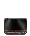 ALEXANDER MCQUEEN BLACK LEATHER CLUTCH,56AAF0EE-D0EC-2DD0-3EA2-091813565C85