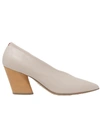 HALMANERA BEIGE LEATHER PUMPS,01CCD74A-D005-16B0-F7B4-AC1E4FE73089