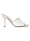 Bottega Veneta Rubber Sole Leather Stretch Mule Sandal Optic White In White