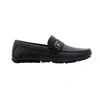 Ferragamo Signature Driver Logo Plaque Loafers In Black