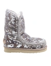 MOU SILVER SEQUINS ANKLE BOOTS,B3B3F313-73B9-649E-5824-132BE094E0B7