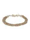Saint Laurent Loulou Twisted Chains Bracelet In Gold