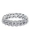 SHAY 18K WHITE GOLD MINI PAVÉ LINK RING,BA036E8E-1CC0-77FB-F71A-06FAED606814