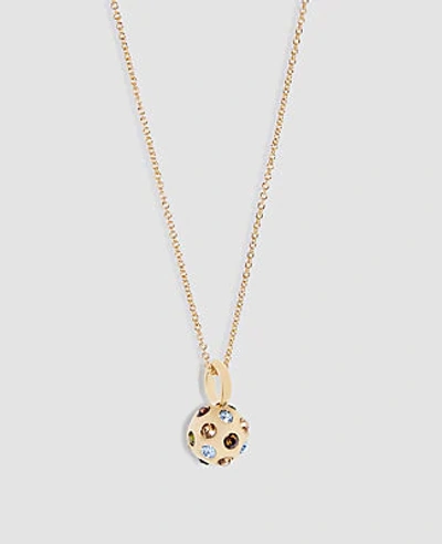 Ann Taylor Jeweled Ball Pendant Necklace In Gold